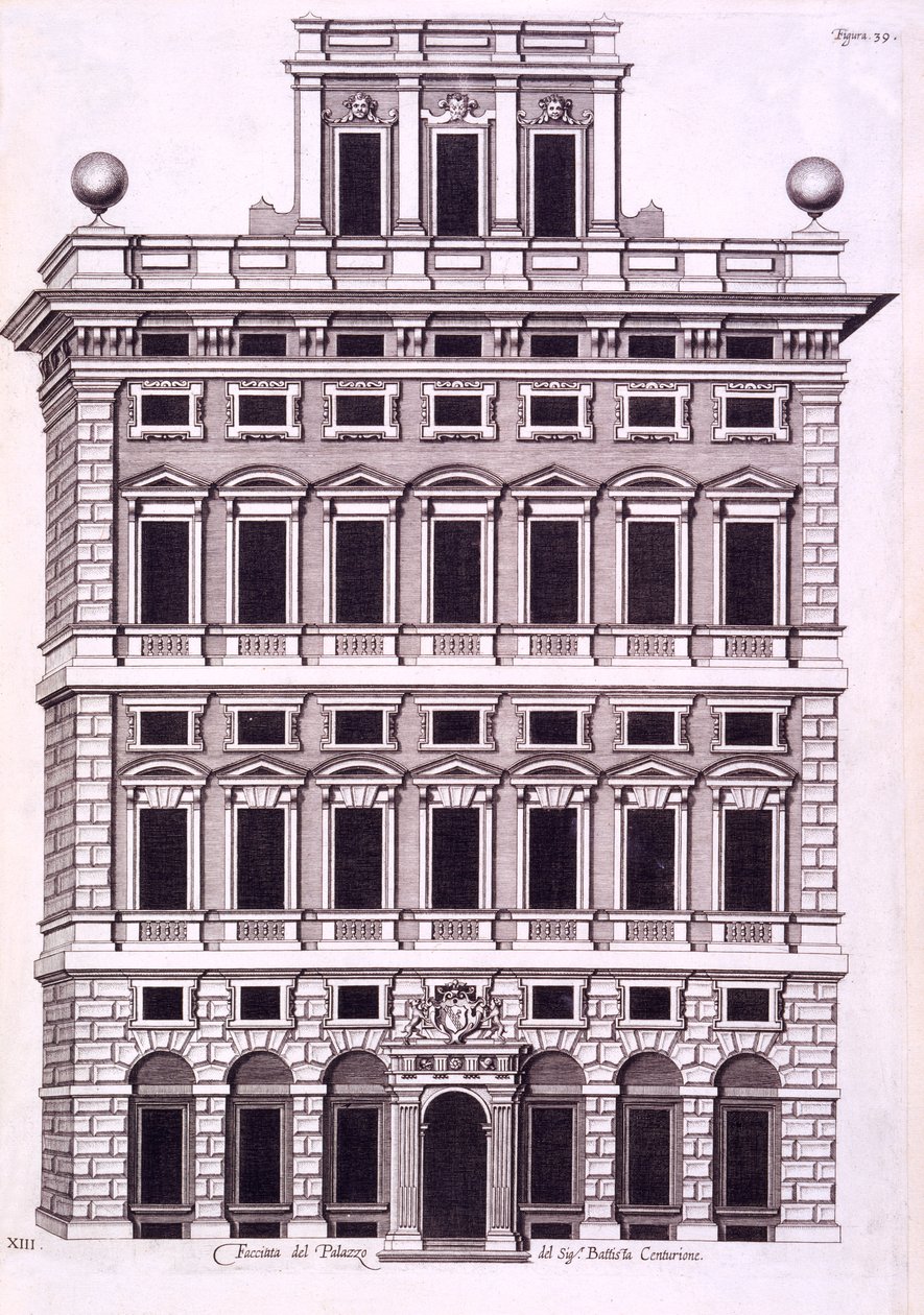 Diseño para el Palacio Real de Caserta, 1756 de Luigi Vanvitelli