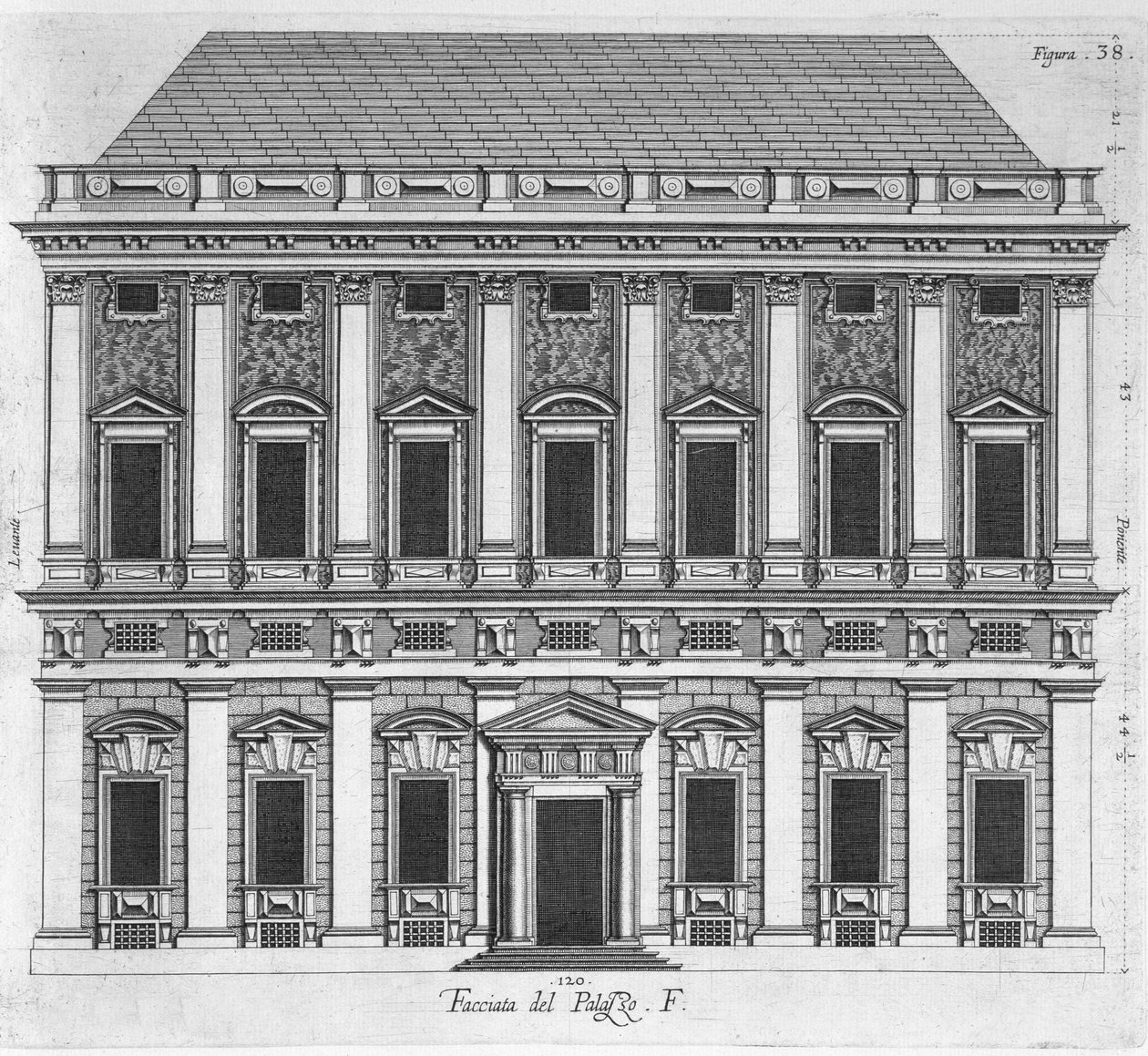 Diseño para el Palacio Real de Caserta, 1756 de Luigi Vanvitelli