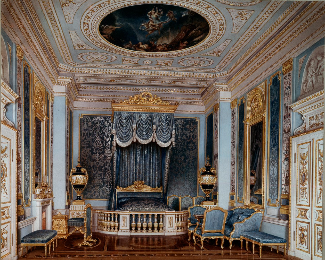 Vista del dormitorio del Zar Alejandro II en el Palacio de Gatchina de Luigi Premazzi