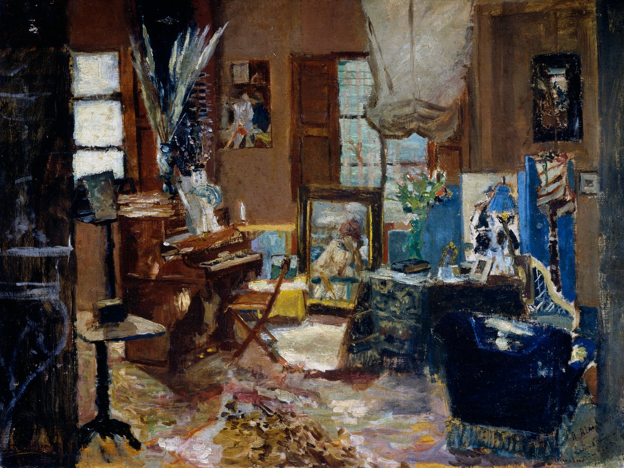 Interior de sala de dibujo, pintura de Ulvi Liege (1858 o 1860-1939) de Luigi Levi
