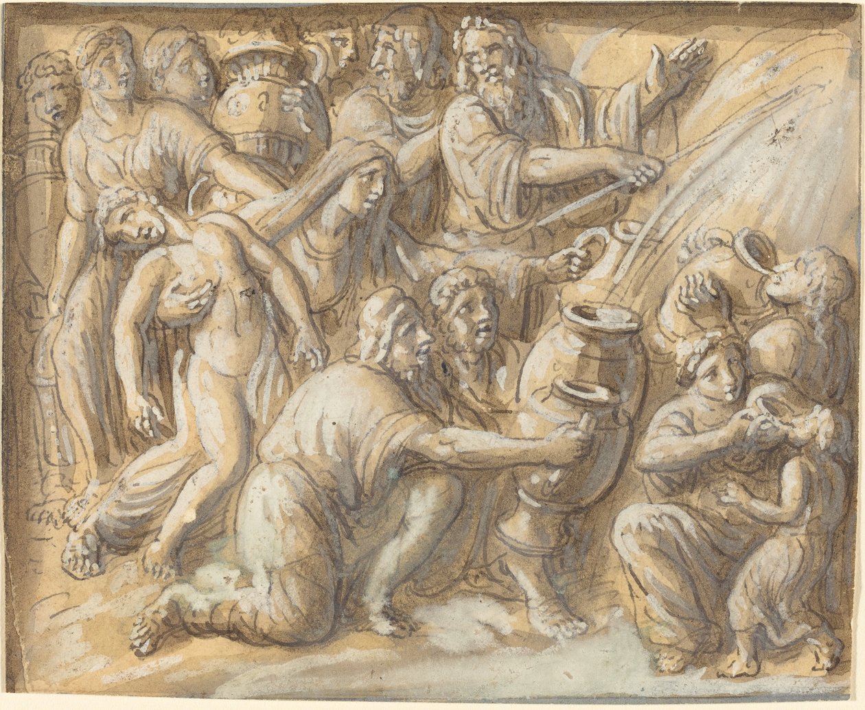 Moisés Sacando Agua de la Roca de Luigi Ademollo