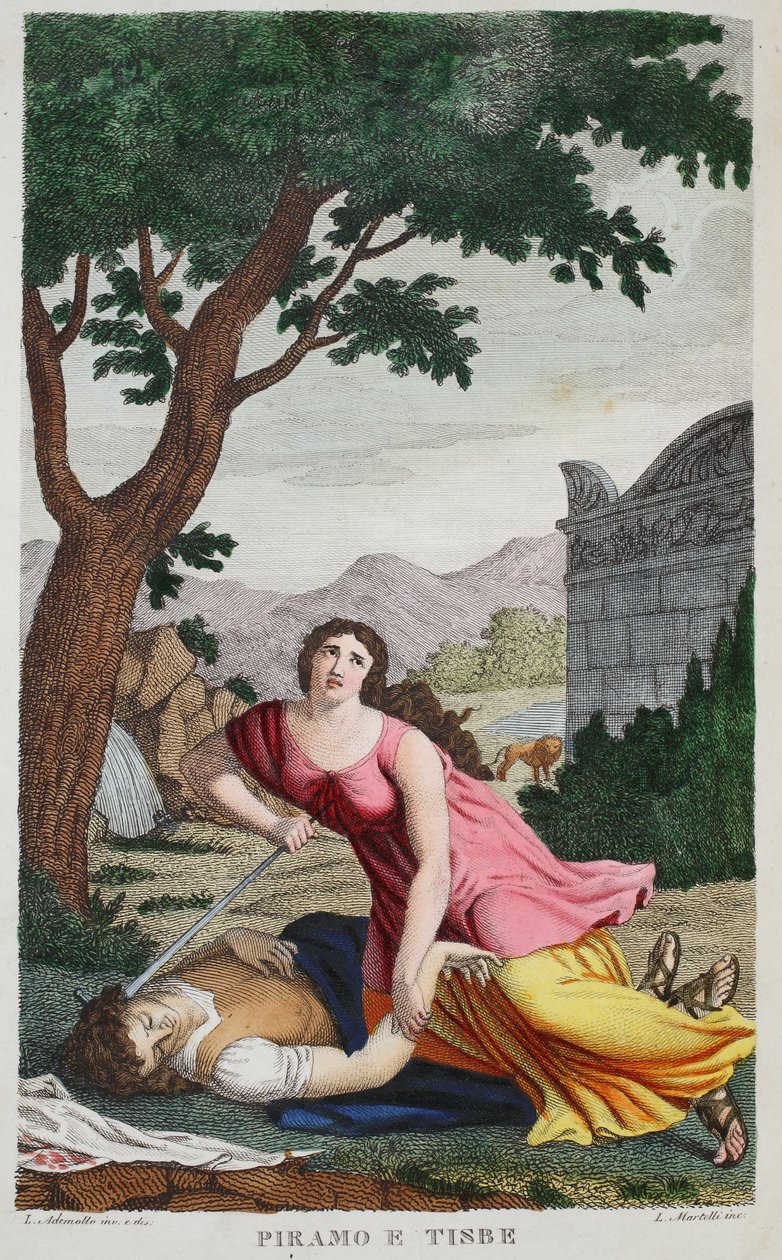 Píramo y Tisbe, Libro IV, ilustración de 