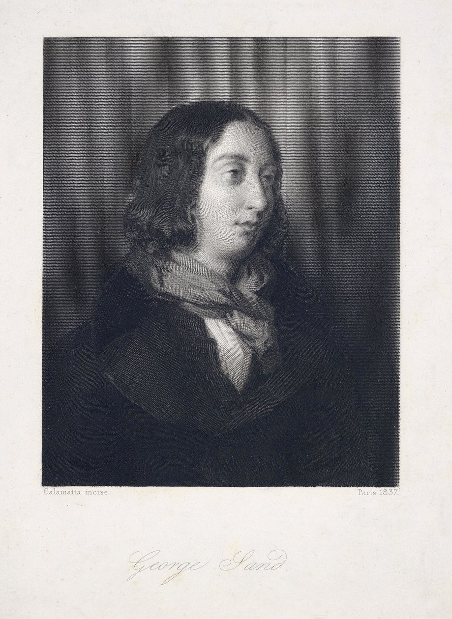 Retrato de George Sand, pub. 1837 de Luigi Calamatta