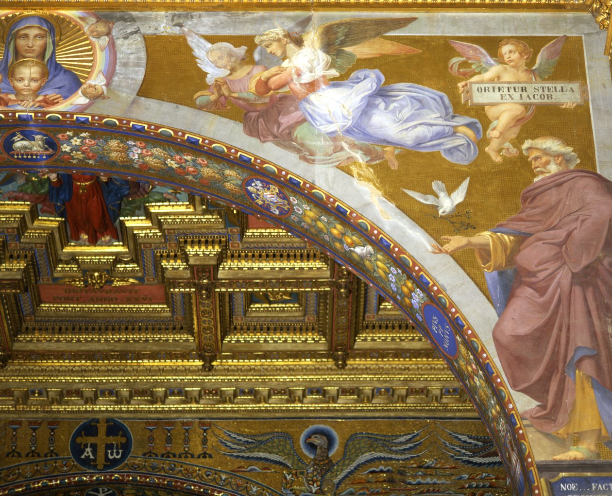 Virgen María, con los ángeles y los patriarcas de Luigi Cochetti