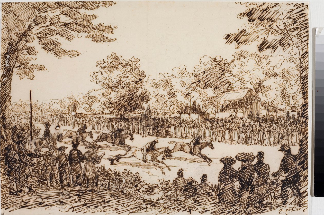 Carreras de caballos (probablemente la fiesta de San Giovanni en Florencia) de Luigi Garibbo