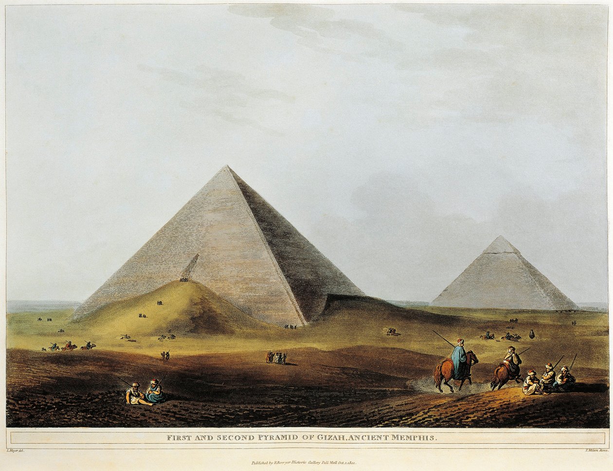 Vivienda árabe construida sobre antiguas ruinas a lo largo del canal Menuf en Egipto de Luigi Mayer