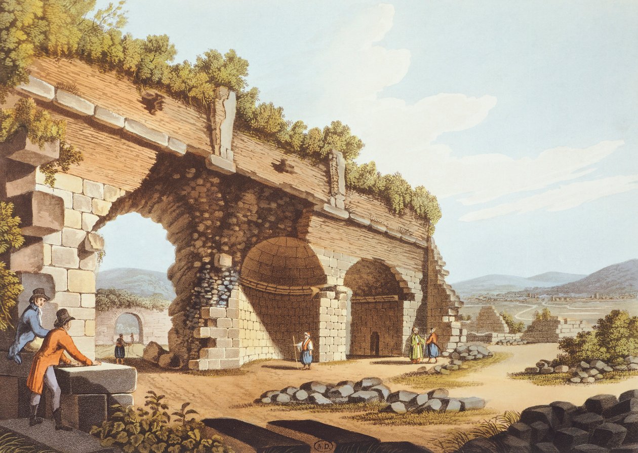 Viajeros europeos frente al Templo de Diana en Éfeso de Luigi Mayer