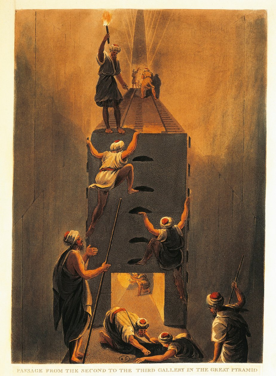 Francia, París, Pasaje de la Segunda a la Tercera Galería en la Gran Pirámide de Giza de Luigi Mayer