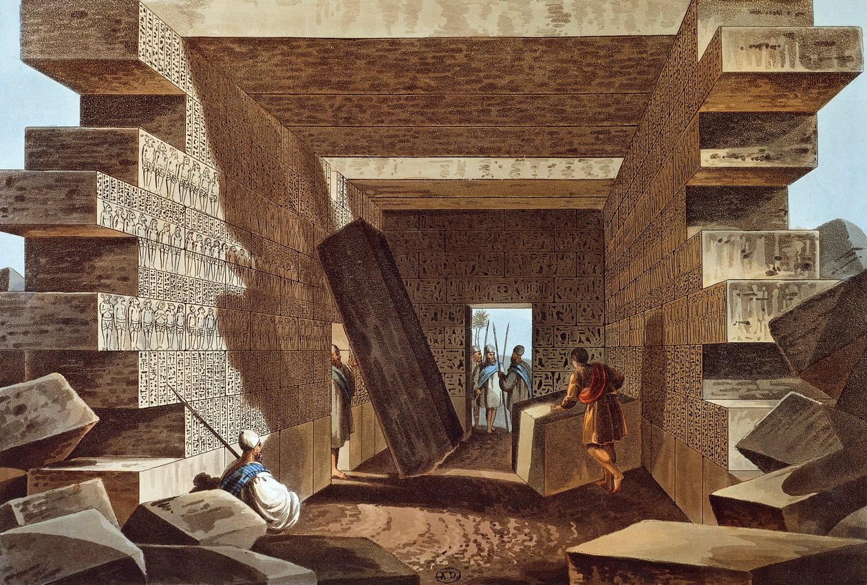 Interior del Templo de Júpiter Amón en Libia de Luigi Mayer