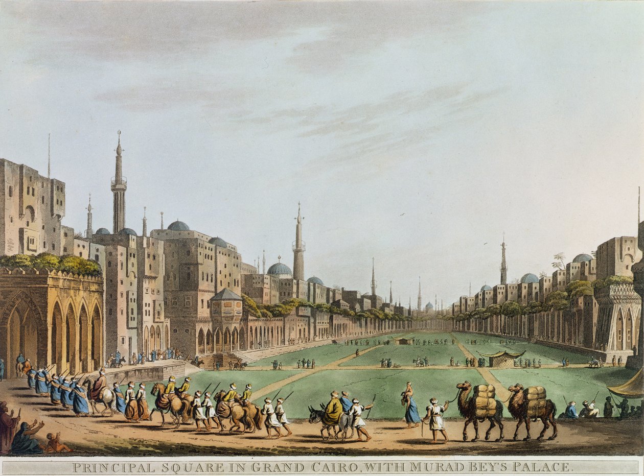 Plaza principal en El Cairo, con el Palacio de Murad Bey, lámina 27 de 