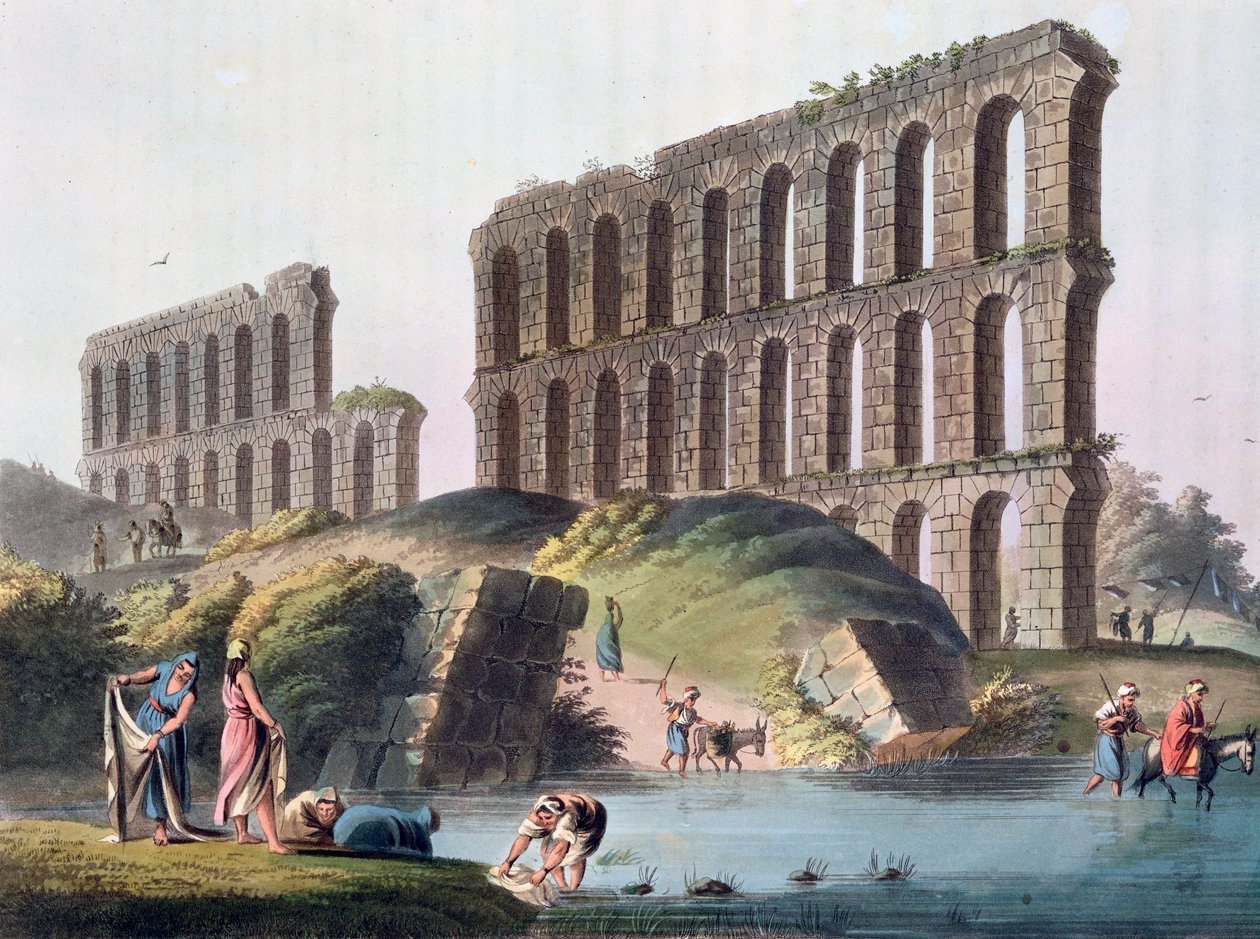 Ruinas del Gran Acueducto de la Antigua Cartago, Túnez de Luigi Mayer