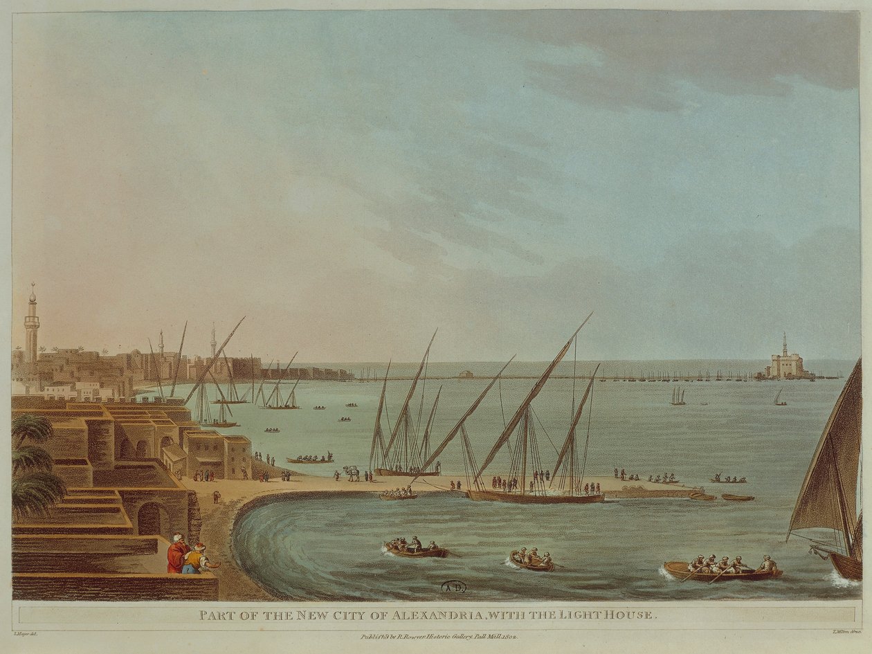 Vista de Alejandría con faro, de Vistas de Egipto de Luigi Mayer