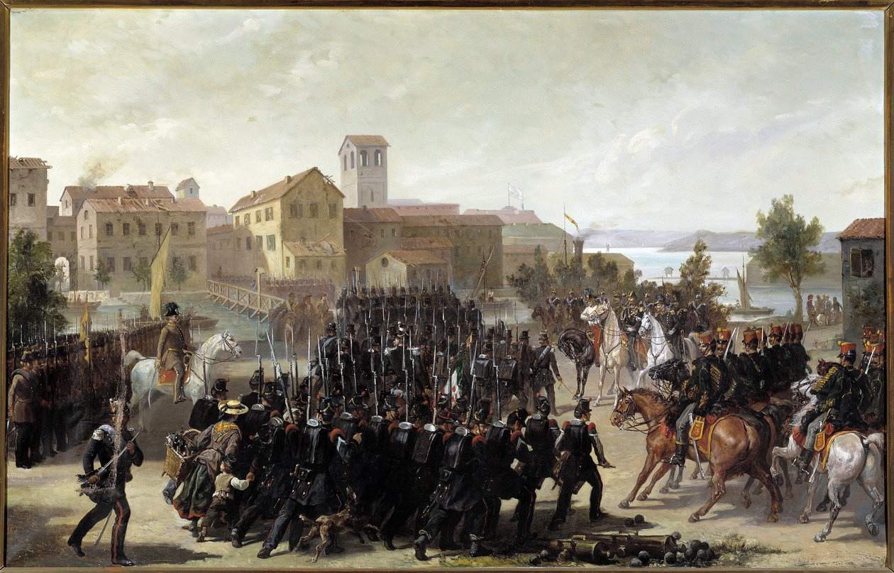 La captura de la ciudad de Peschiera del Garda por los piamonteses, 30 de mayo de 1848 de Luigi Morgari