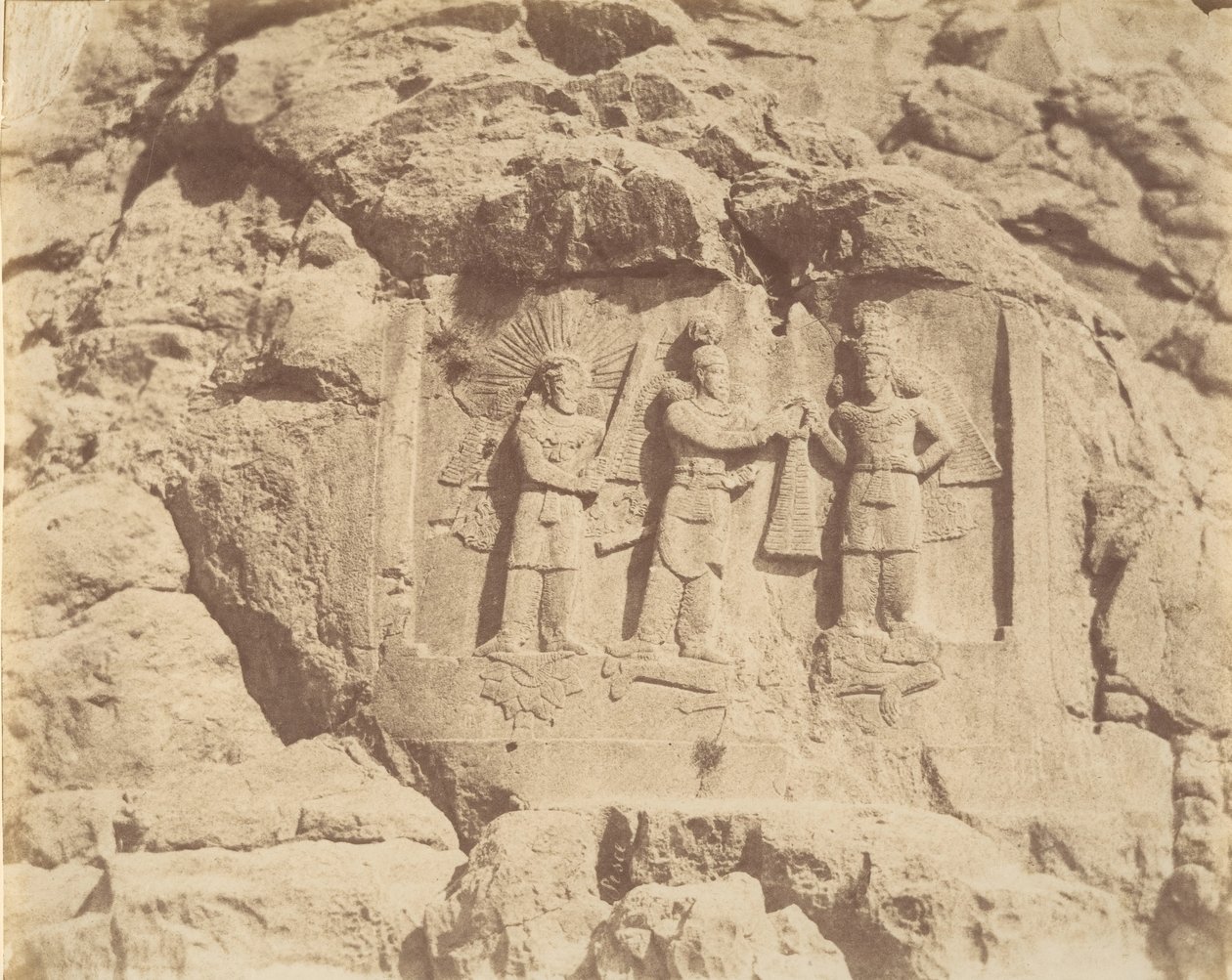 7 [Tag-e Bustan, Ceremonia de coronación de Shapour II, Kermanshah], 1840s-60s de Luigi Pesce