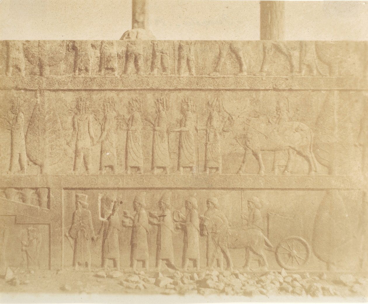 Procesión en la fachada de la gran escalera, 1858 de Luigi Pesce