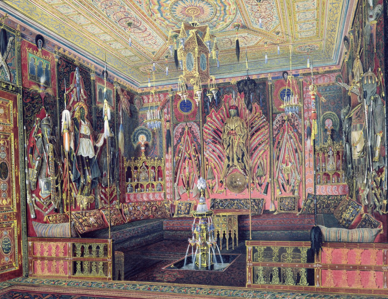 El Salón Árabe en el Palacio de Catalina en Tsarskoye Selo, c.1850 de Luigi Premazzi