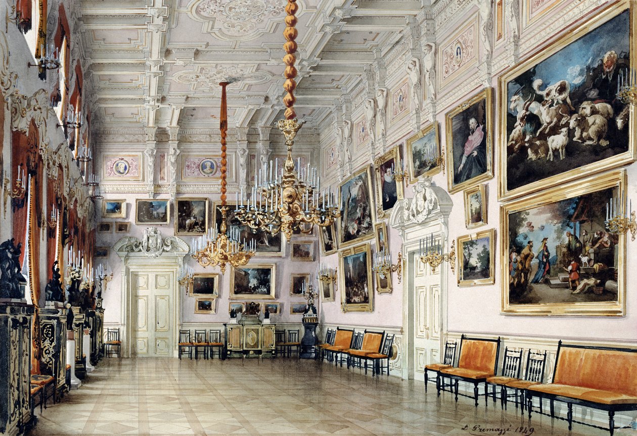 El salón de baile en la casa del Conde Bezborodko, San Petersburgo, 1849 de Luigi Premazzi