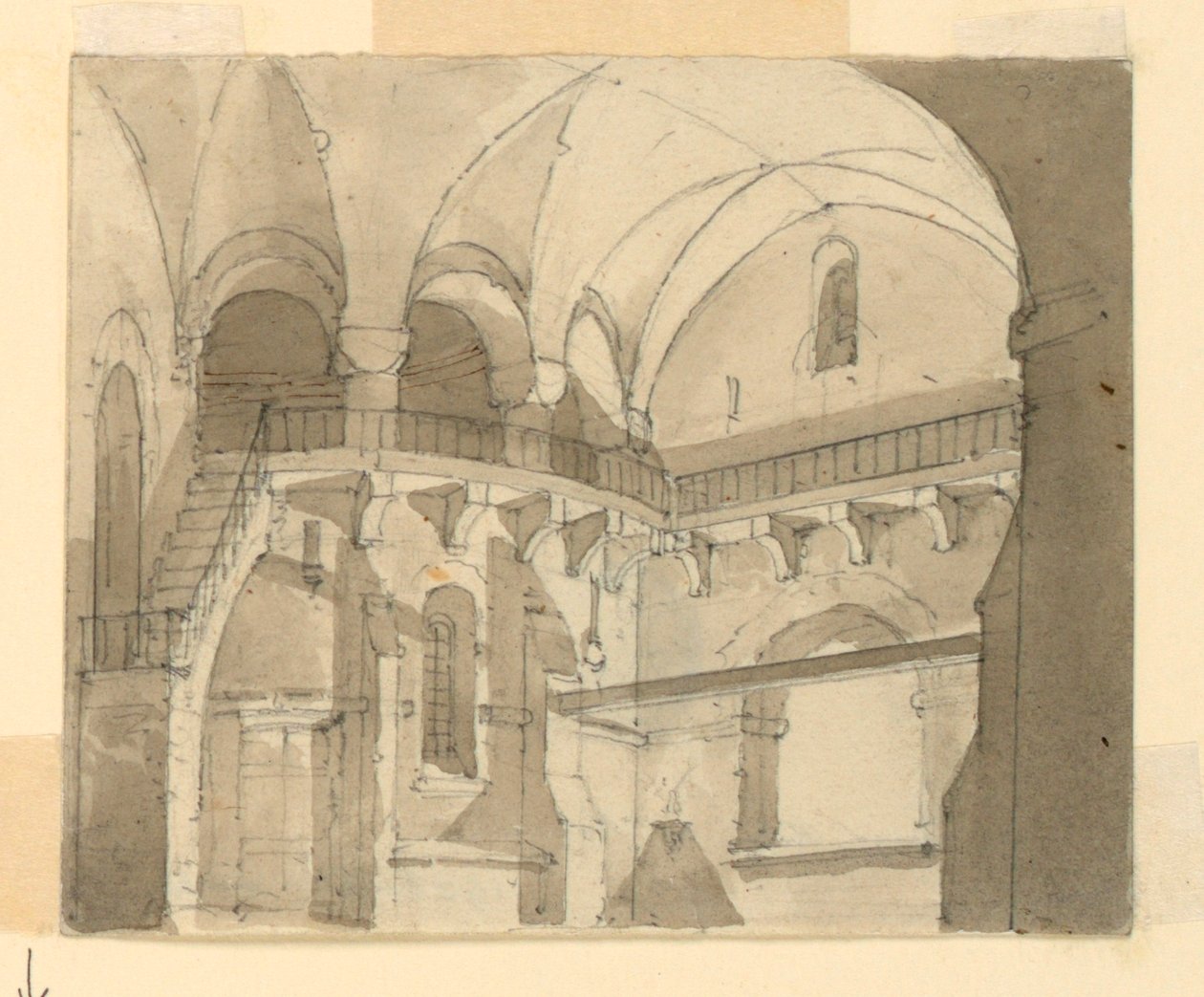 Diseño de escenario, interior de prisión de Luigi Ricci