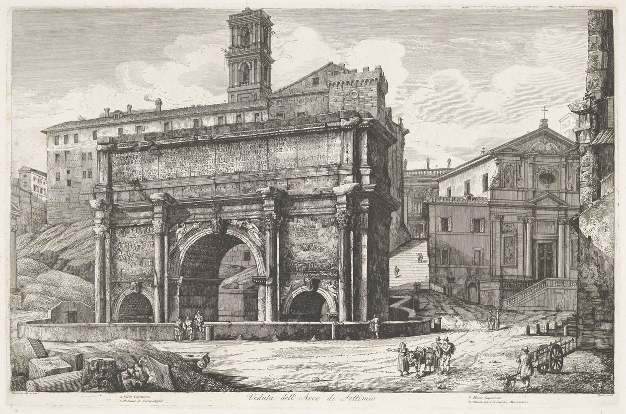 Boog van Septimius Severus te Roma Vista del Arco de Septimio (título sobre el objeto) de Luigi Rossini