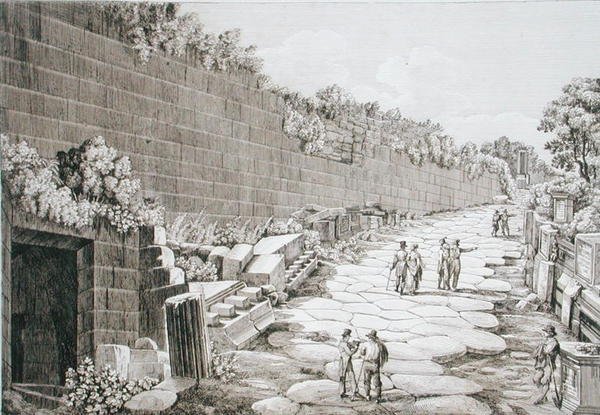 Camino romano a Tusculo, después de su primera excavación en 1825, de 