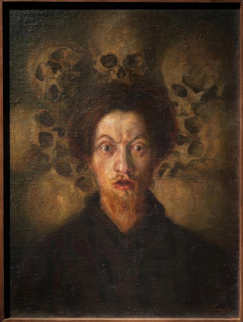 Autorretrato con calaveras de Luigi Russolo