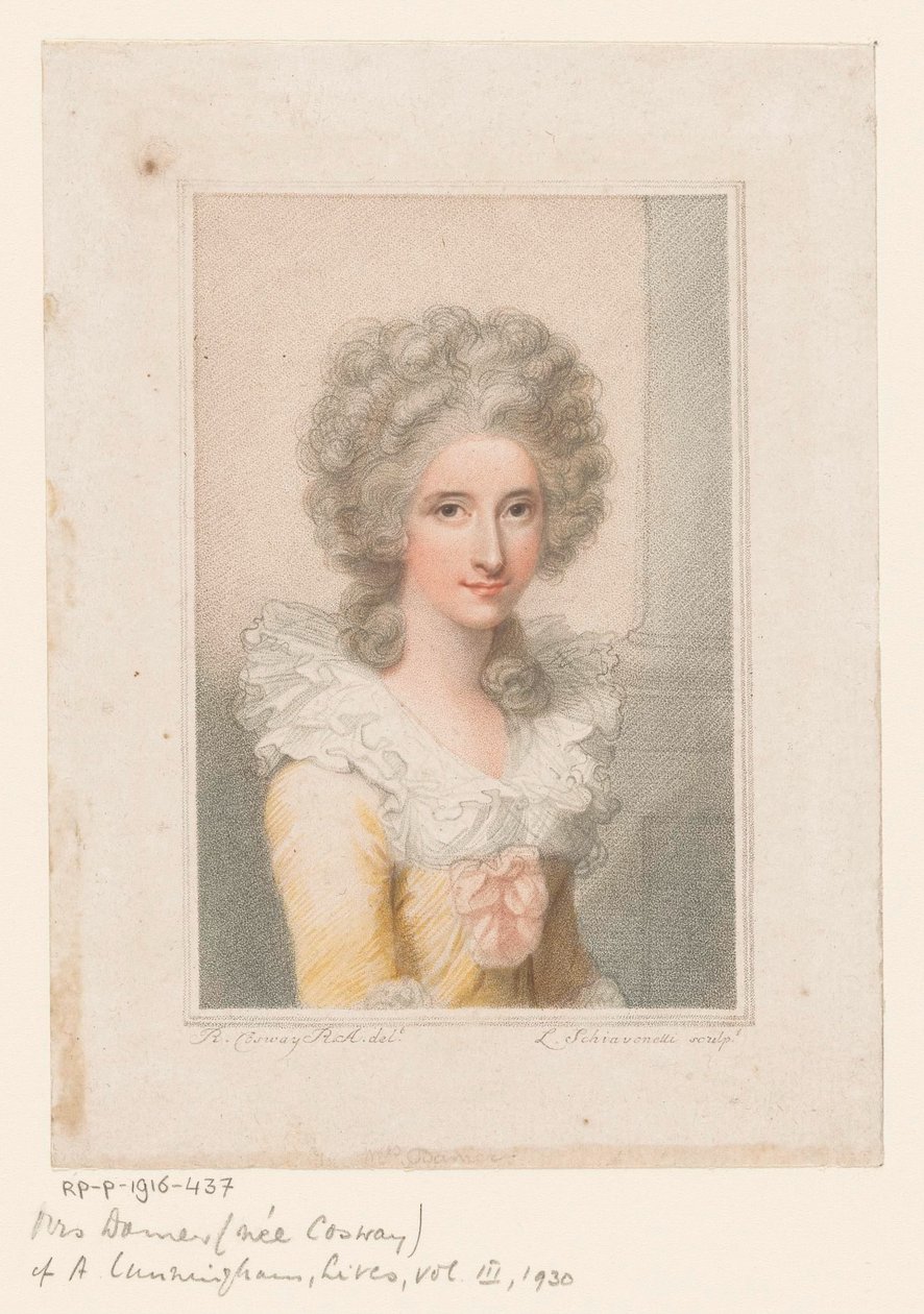 Retrato de la escultora Anne Seymour Damer de Luigi Schiavonetti