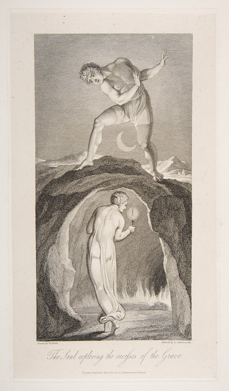 El alma explorando los recovecos de la tumba, de El Sepulcro, un poema de Robert Blair, 1 de marzo de 1813 de Luigi Schiavonetti