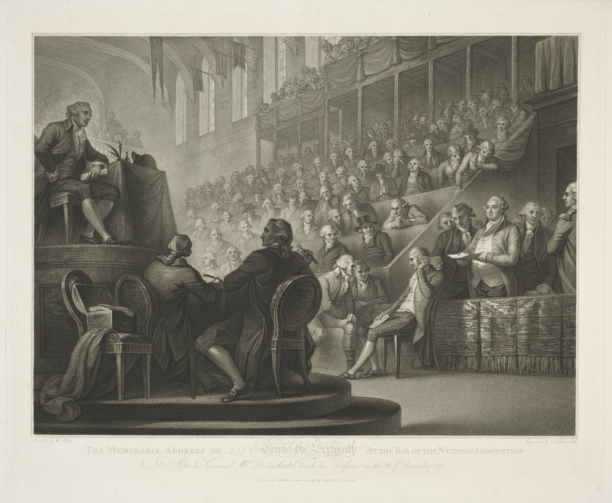 Toespraak van Lodewijk XVI El memorable discurso de Lewis XVI en el bar de la Convención Nacional (título sobre el objeto) de Luigi Schiavonetti