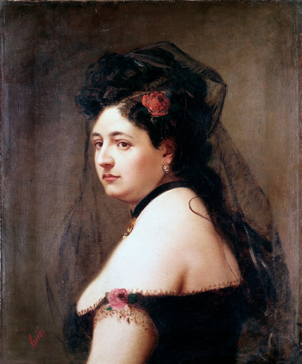 Retrato de Elisabetta Galletti Gianoli, cantante italiana de Luigi Sorio