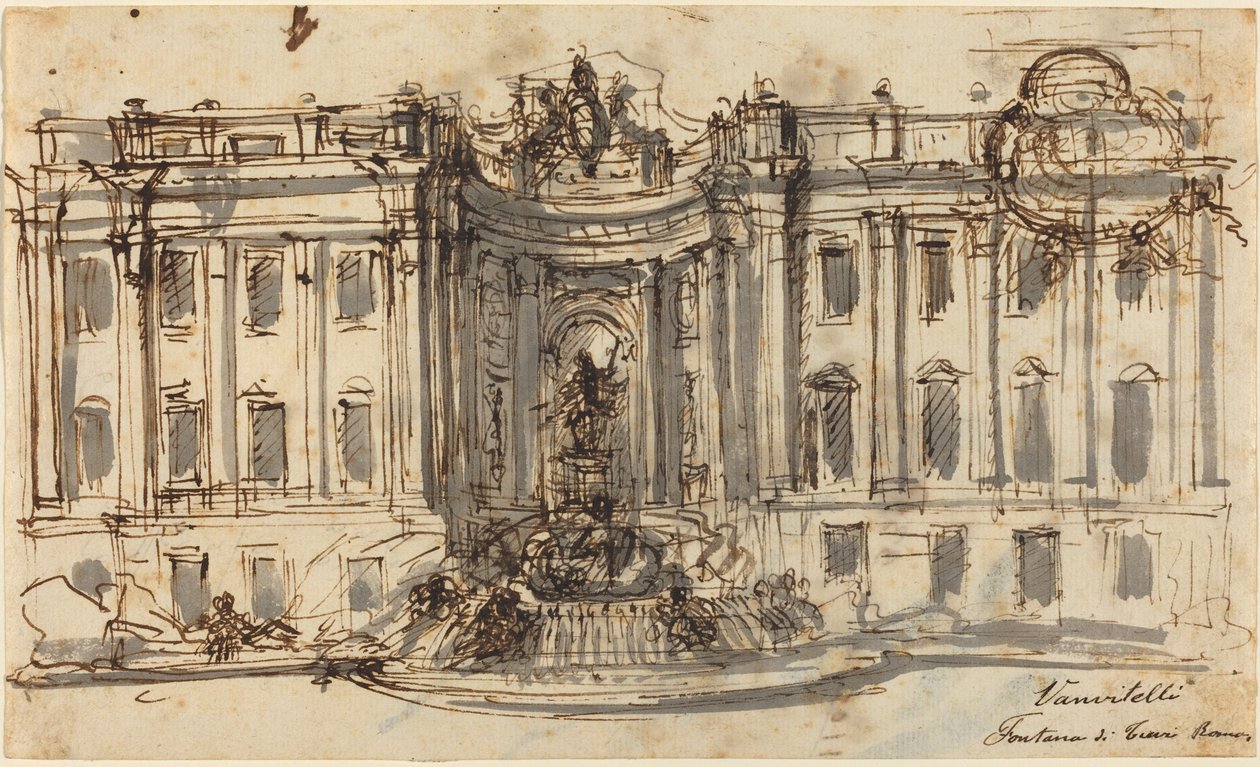 Propuesta para la Fuente de Trevi de Luigi Vanvitelli