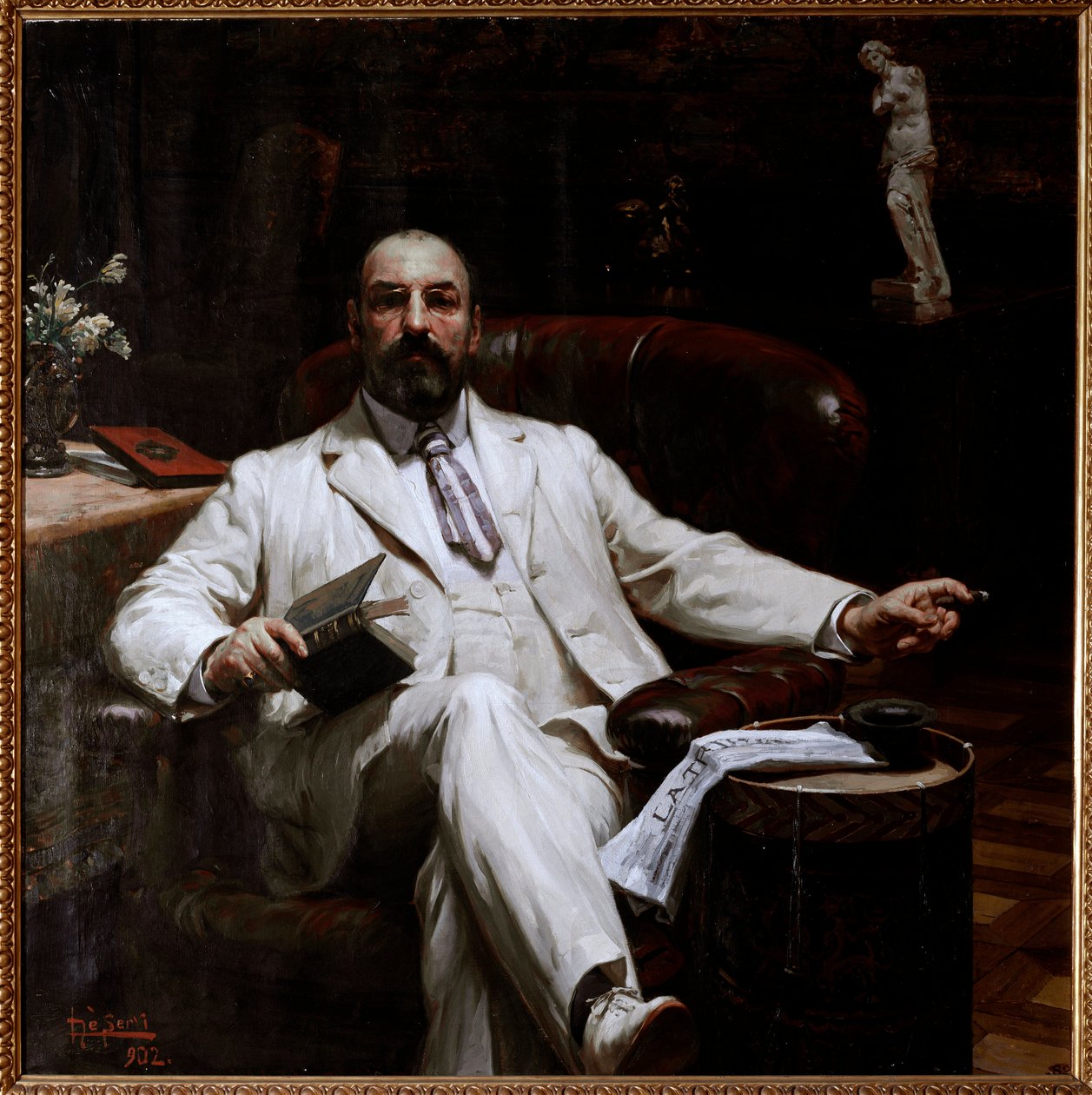 Retrato del asegurador escocés y protector de las artes Evan Mackenzie Pintura de Luigi de Servi (1863-1945) 1902 Dim 135x135 cm Genes, Galleria d