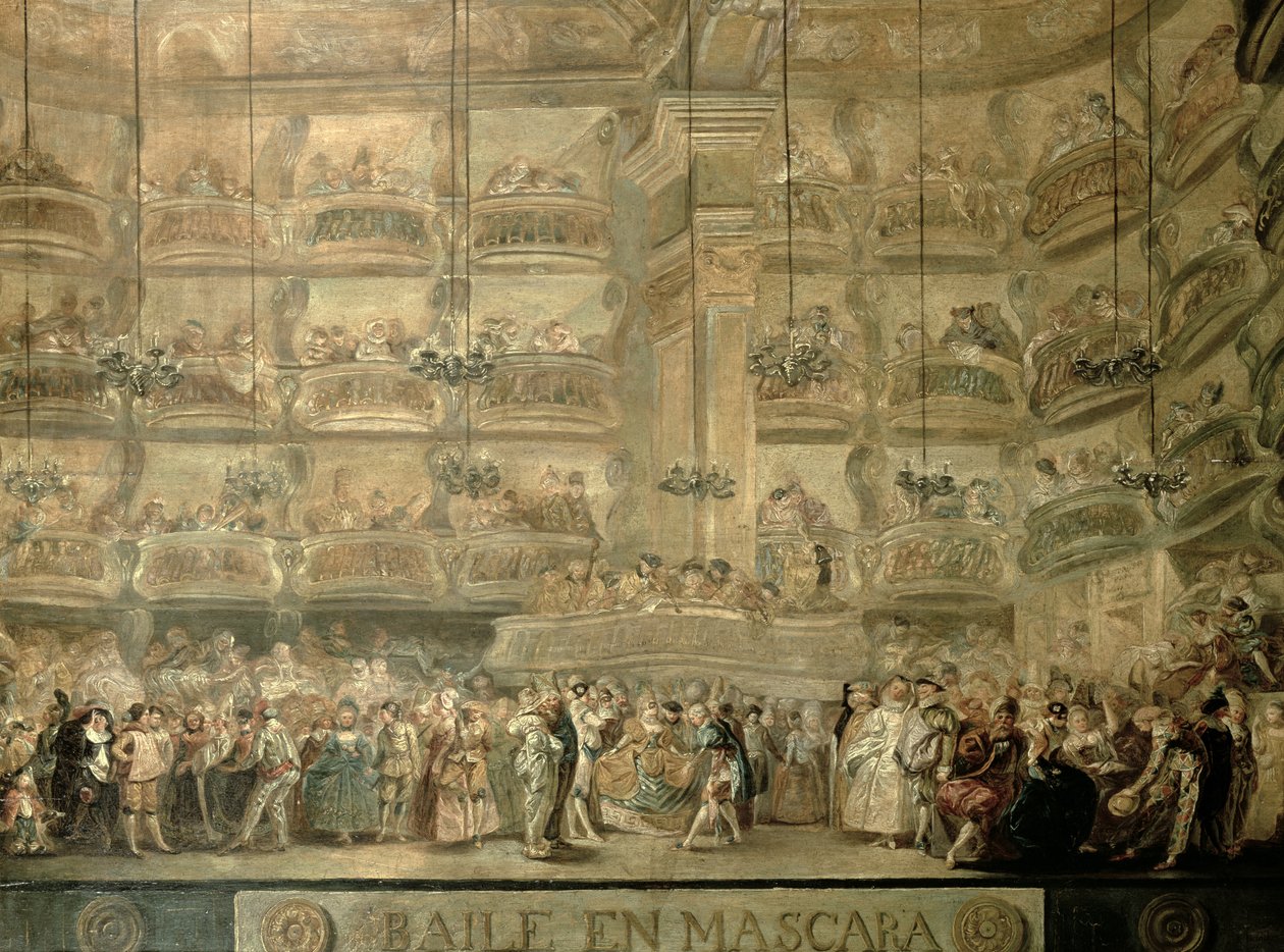 El Baile de Máscaras, c.1767 de Luis Paret y Alcazar
