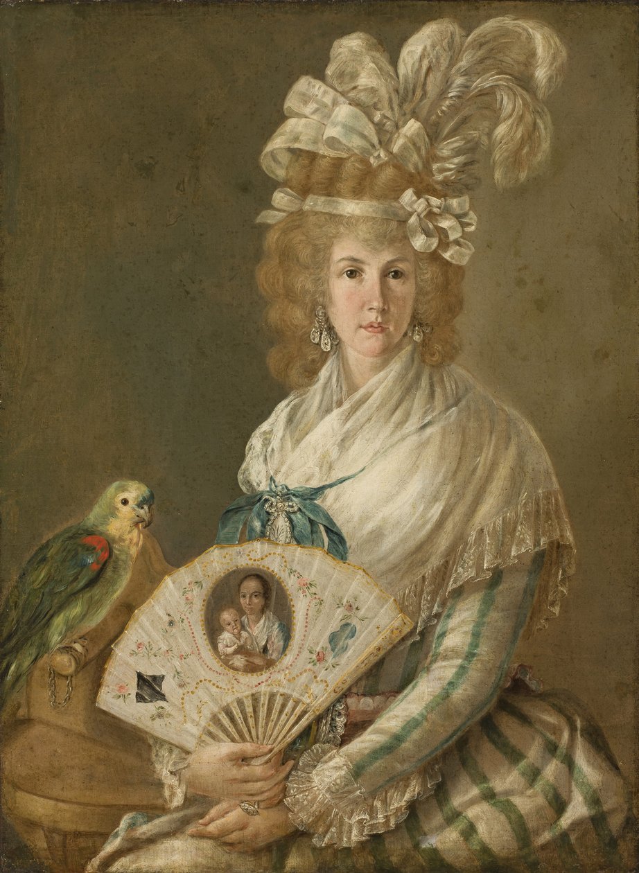 Retrato de una dama con un loro de Luis Paret y Alcazar