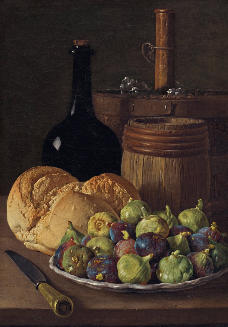 Bodegón con higos y pan de Luis Egidio Melendez