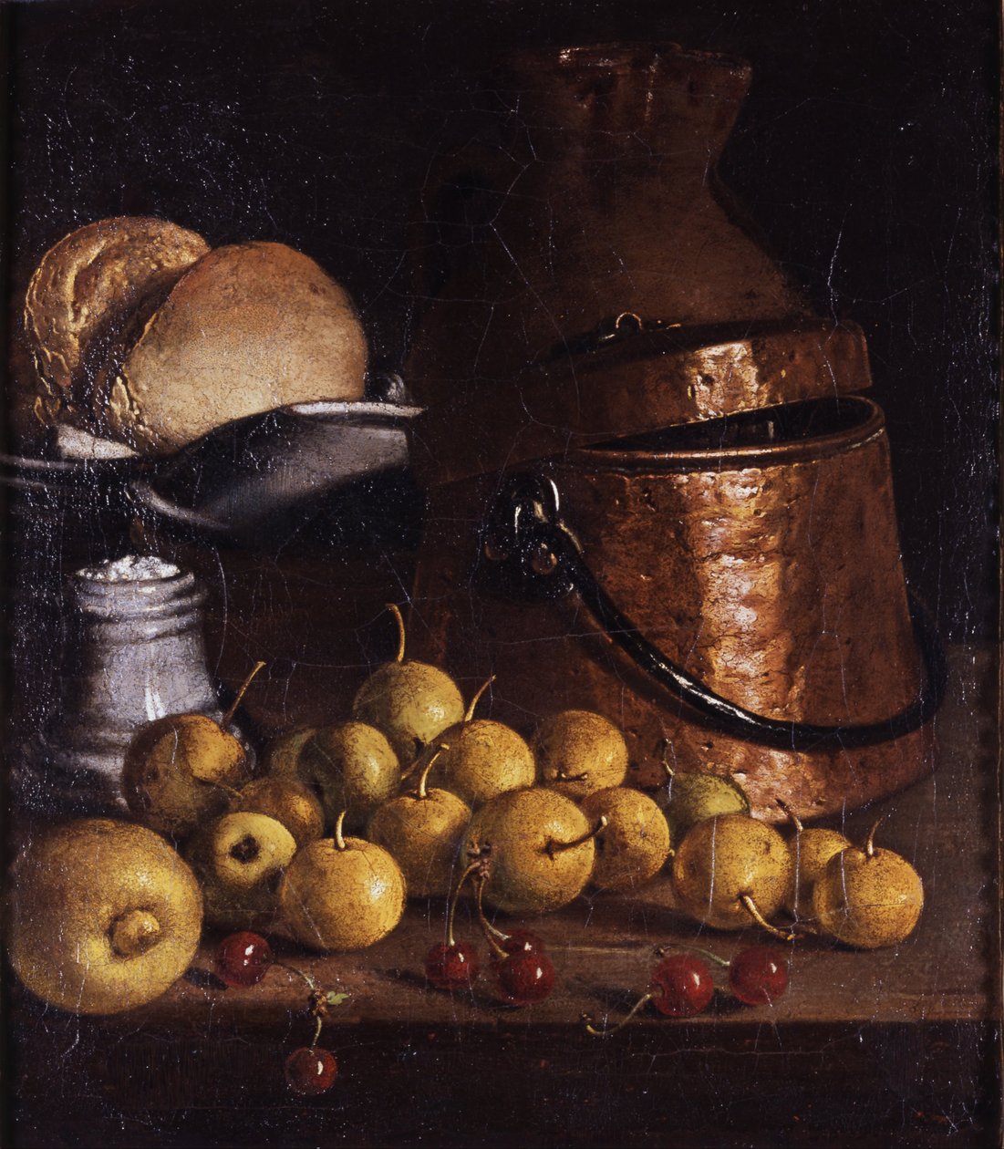 Bodegón con frutas y utensilios de cocina de Luis Egidio Melendez