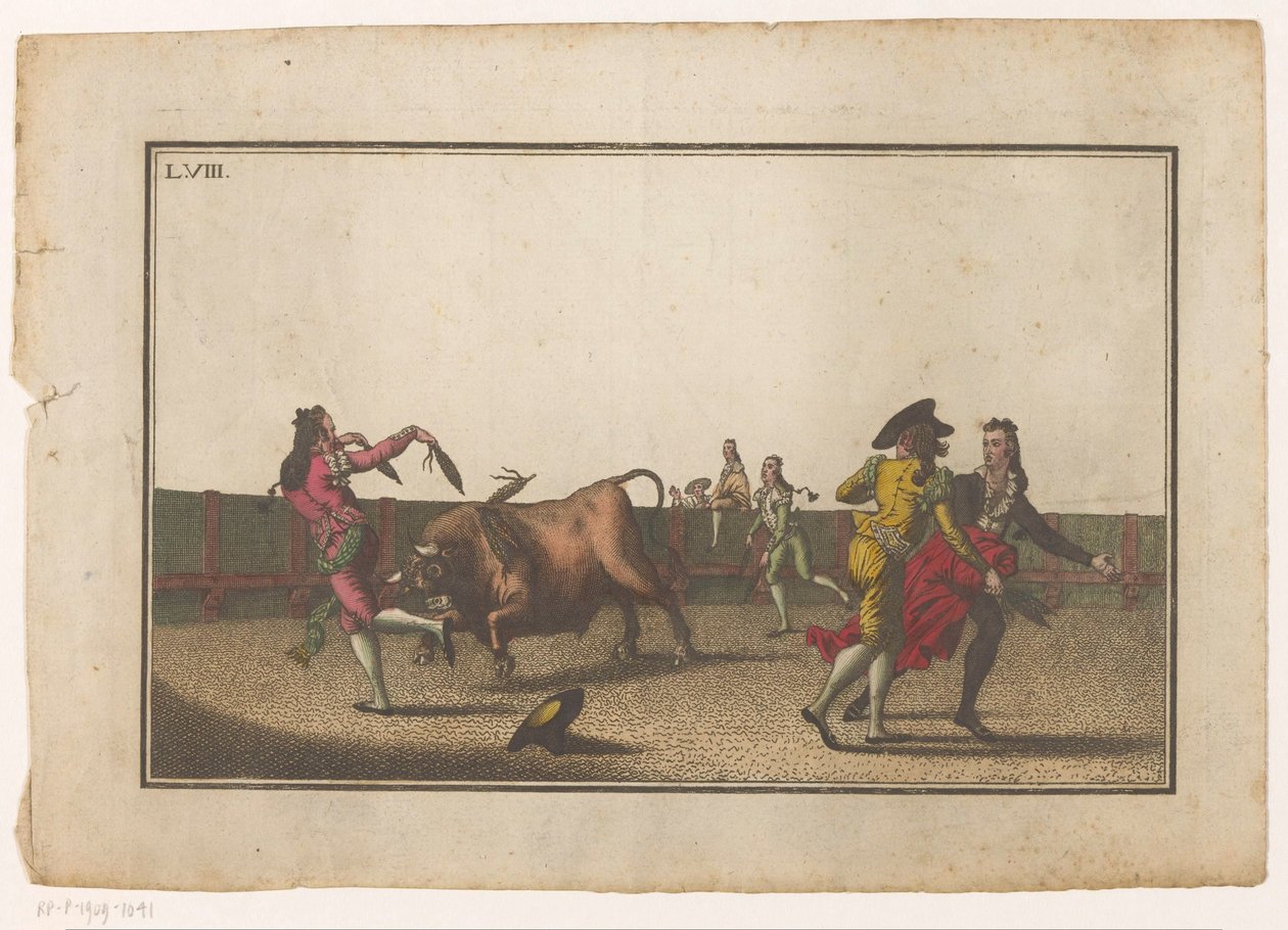 Tauro es retado con banderillas Colección de las principales suertes de una corrida de toros (título de la serie) Colección de las maniobras taurinas más importantes (título de la serie) de Luis Fernandez Noseret