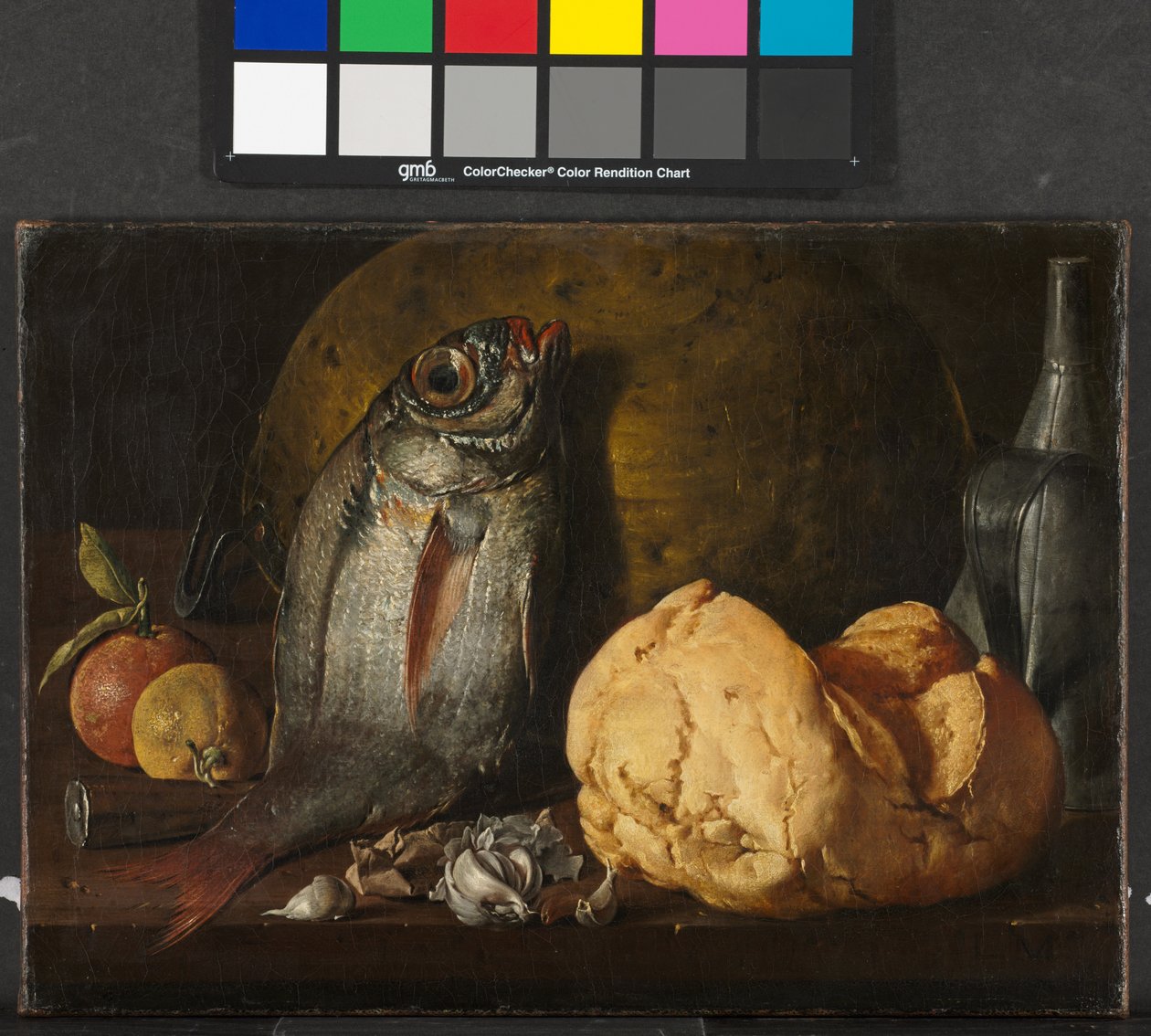 Naturaleza Muerta con Pescado, Pan y Tetera, c.1772 de Luis Menendez or Melendez