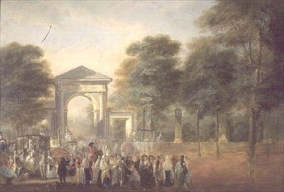Paseo en la Entrada del Jardín Botánico de Luis Paret y Alcazar
