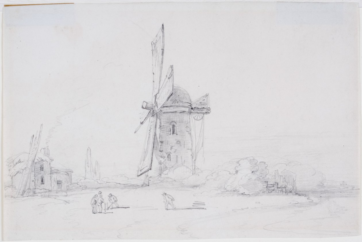 Paisaje con molino de viento de Luke Clennell