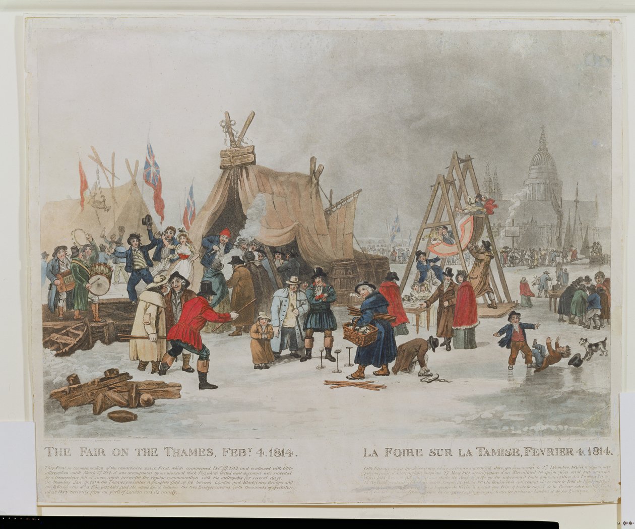 La feria en el Támesis, 4 de febrero de 1814, grabado por Reeve de Luke Clennell