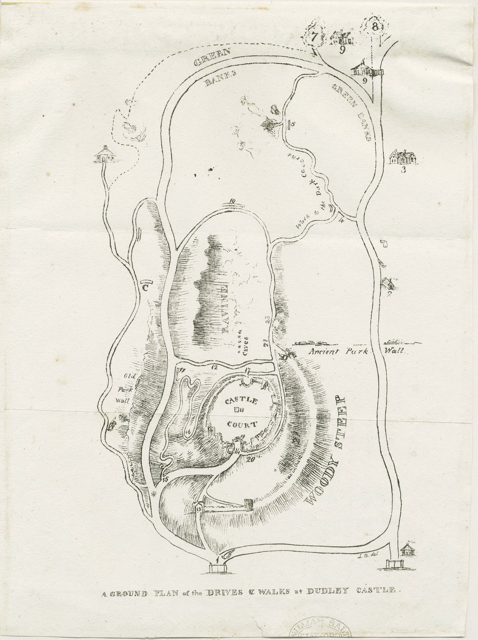 Castillo de Dudley: litografía, nd [c 1825] de Luke Booker