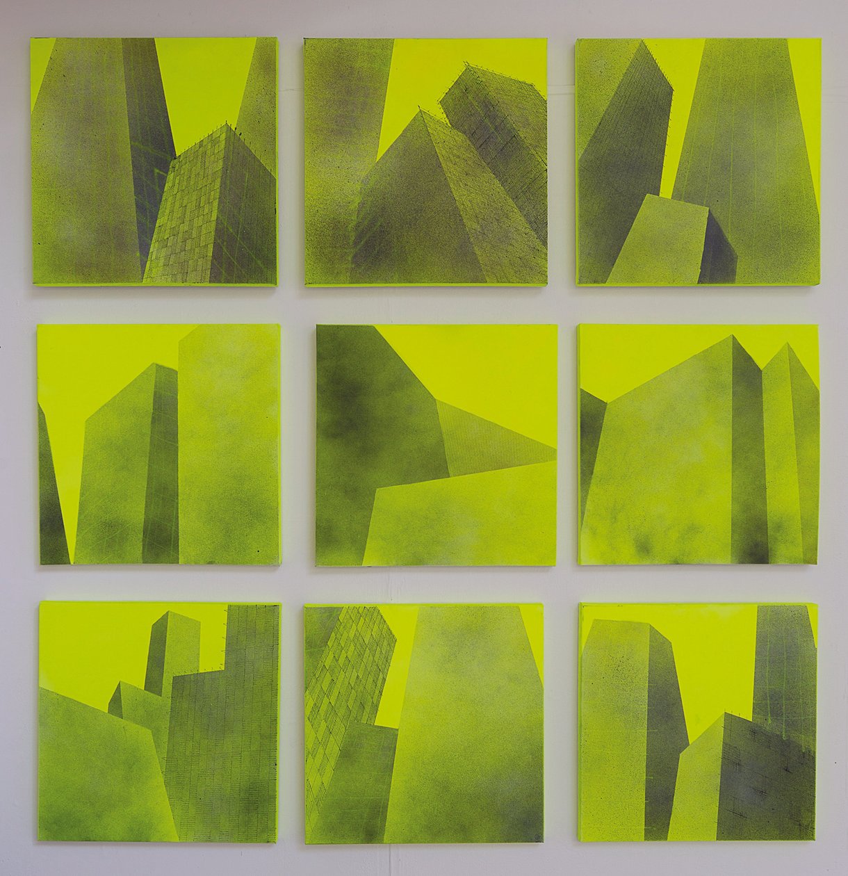 Constructed Series I - IX, , 2014 (acrílico sobre lienzo) de Luke M Walker