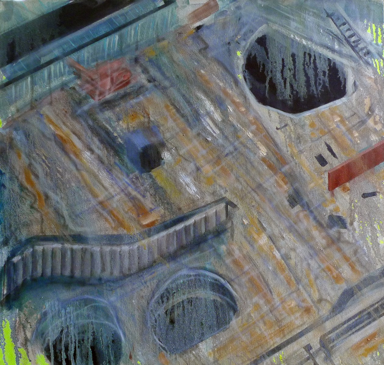 Metastructura V, 2015 (óleo sobre lienzo) de Luke M Walker
