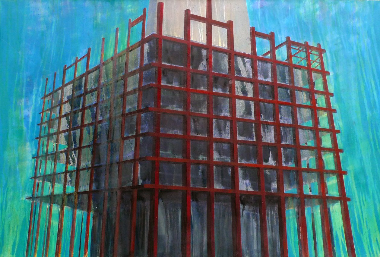 Obra en curso 13, 2015 (óleo sobre lienzo) de Luke M Walker