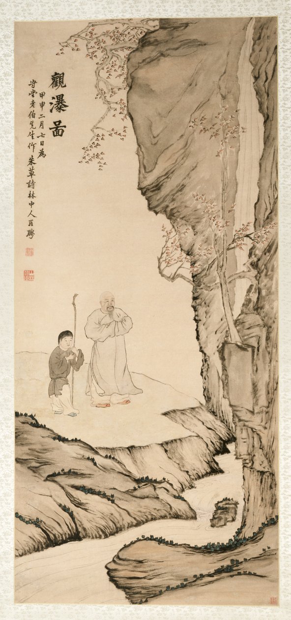 Scholar Watching the Waterfall de Luo Ping