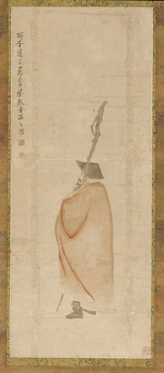 Hombre de pie con abrigo rojo, dinastía Qing, siglo XVIII de Luo Ping
