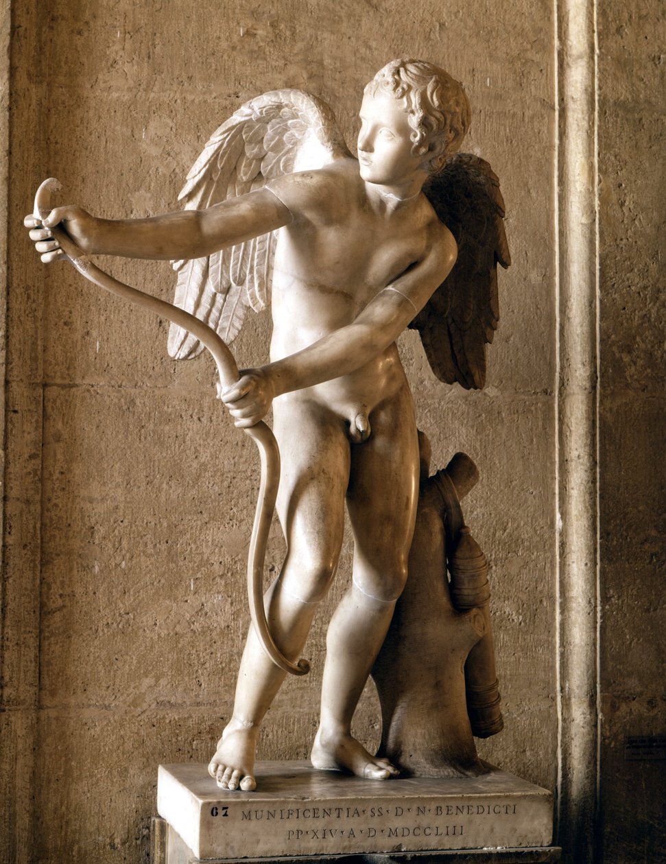 Eros (Cupido) con el arco (1753) réplica del Eros de Thespies por Lisipo. Museo Capitolino, Roma. de Lysippos (attributed to)