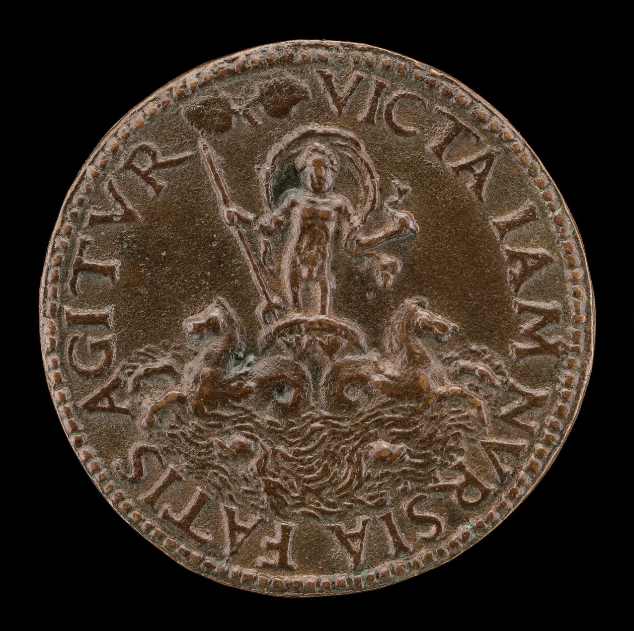 Neptuno en un Carro de Mar [reverso] de Lysippus Junior
