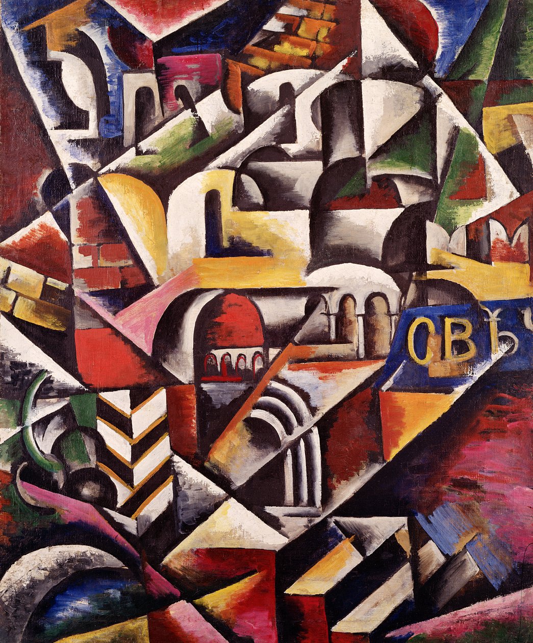 Paisaje urbano cubista, 1914 de Lyubov Sergeevna Popova
