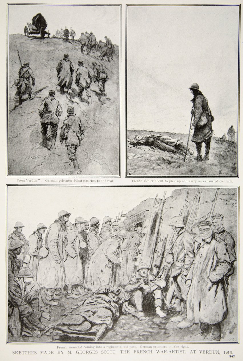 Bocetos realizados por un Artista de Guerra Francés en Verdún, 1916 de M. Georges Scott